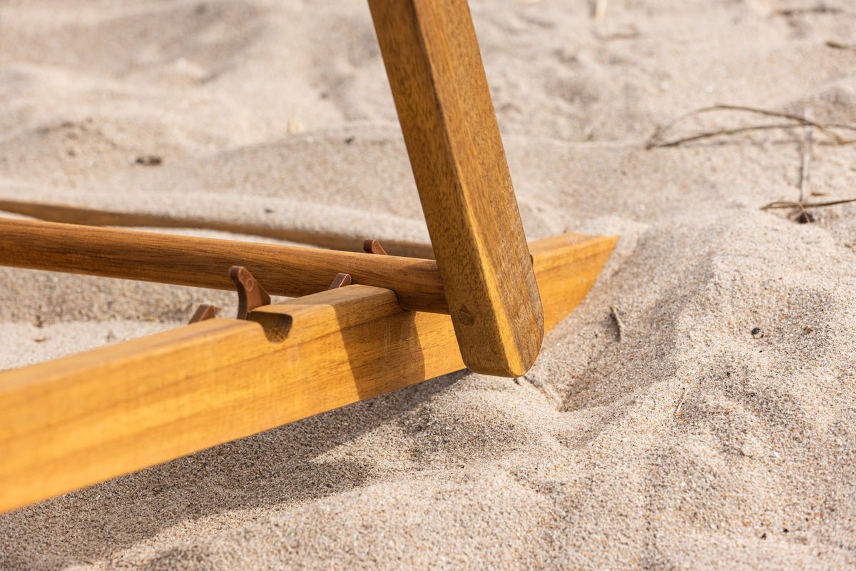 Valina Premium Garten Outdoor Sonnenliege Akazienholz Komfort Natur/Beige