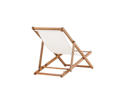 Valina Premium Garten Outdoor Sonnenliege Akazienholz Komfort Natur/Beige