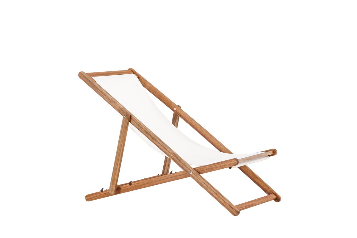 Valina Premium Garten Outdoor Sonnenliege Akazienholz Komfort Natur/Beige