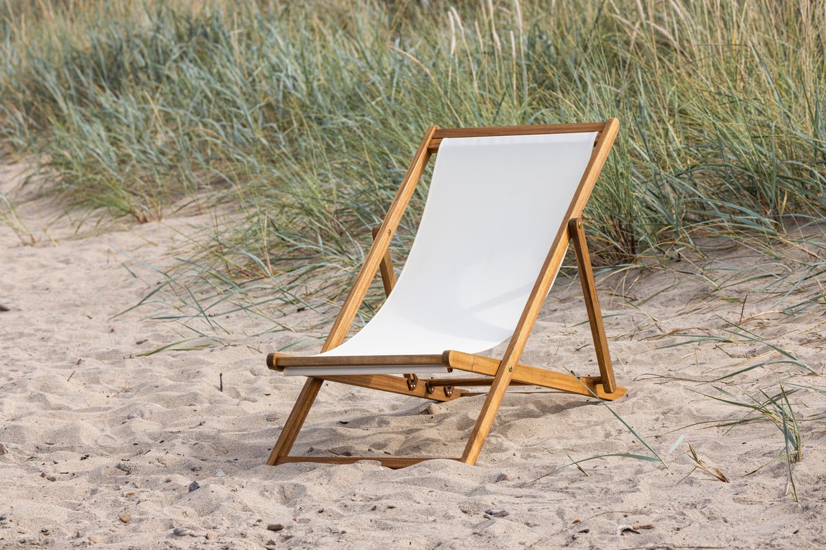 Valina Premium Garten Outdoor Sonnenliege Akazienholz Komfort Natur/Beige