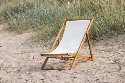 Valina Premium Garten Outdoor Sonnenliege Akazienholz Komfort Natur/Beige