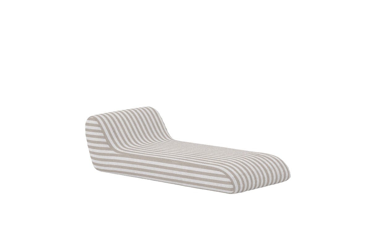 Luxusbetten24 Verda Sonnenliege – Geschwungene Form Mit Integriertem Kissen, Beige/Weiß