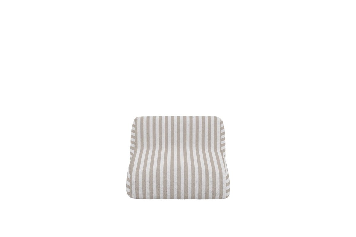 Luxusbetten24 Verda Sonnenliege – Geschwungene Form Mit Integriertem Kissen, Beige/Weiß