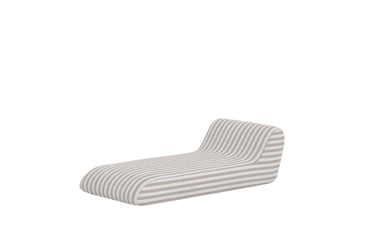 Luxusbetten24 Verda Sonnenliege – Geschwungene Form Mit Integriertem Kissen, Beige/Weiß