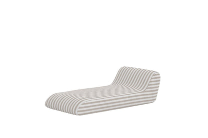 Luxusbetten24 Verda Sonnenliege – Geschwungene Form Mit Integriertem Kissen, Beige/Weiß