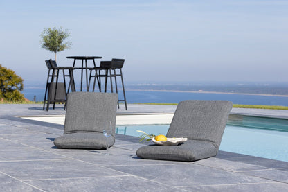 Luxusbetten24 Zephyra Sonnenliege Polyester Stahlgestell Grau Garten Komfort