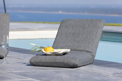 Luxusbetten24 Zephyra Sonnenliege Polyester Stahlgestell Grau Garten Komfort