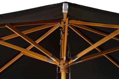 Luxusbetten24 Azzura Sonnenschirm Ø300 cm Schwarz mit Buchengestell