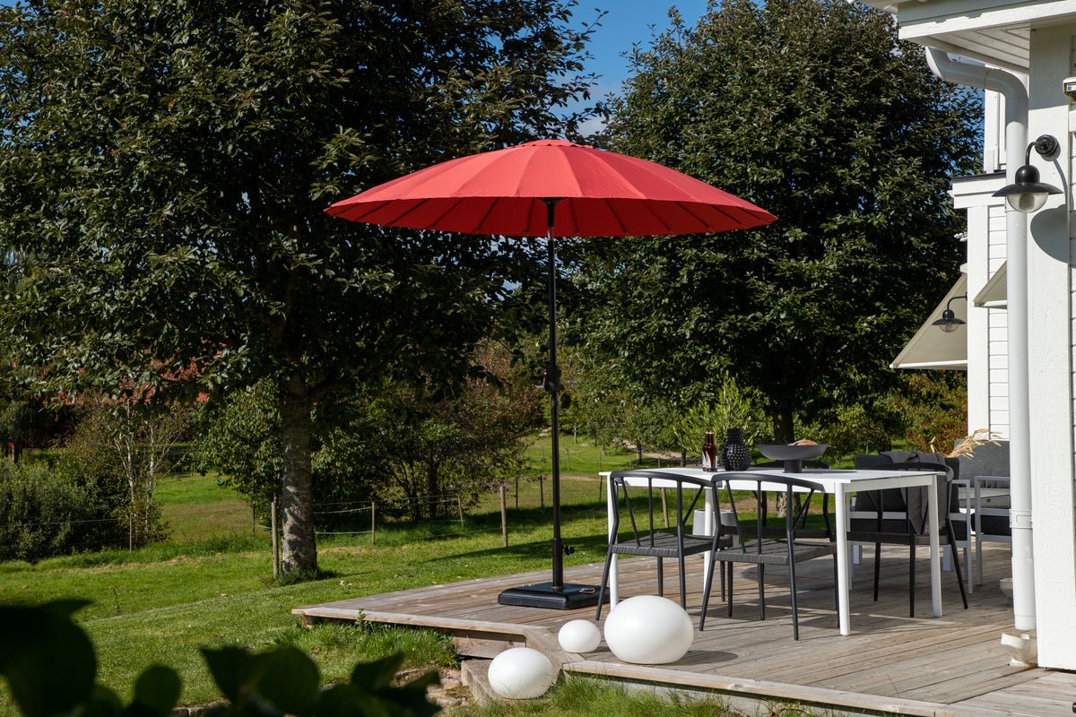 Rivierra Sonnenschirm Rot Ø270 cm – Wetterfester Leichtes Outdoor Garten