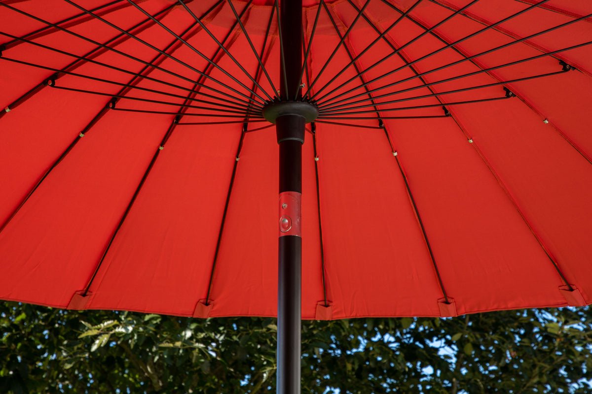 Rivierra Sonnenschirm Rot Ø270 cm – Wetterfester Leichtes Outdoor Garten
