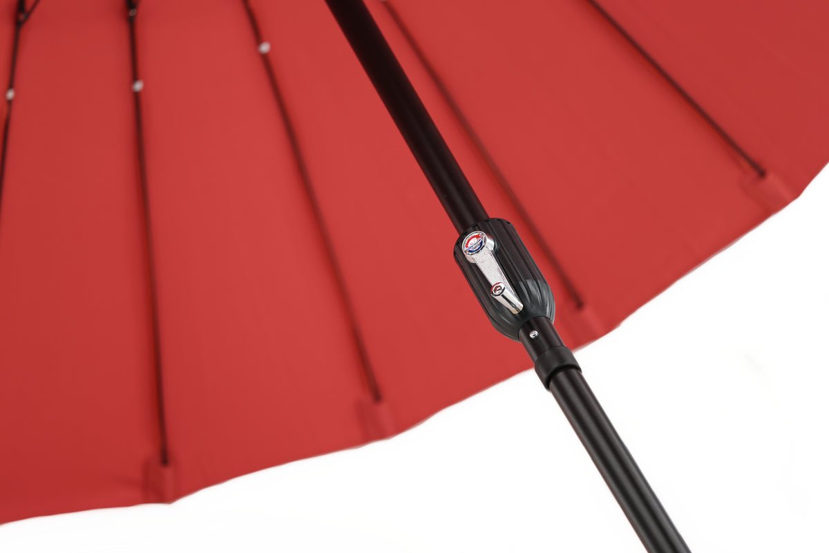 Rivierra Sonnenschirm Rot Ø270 cm – Wetterfester Leichtes Outdoor Garten
