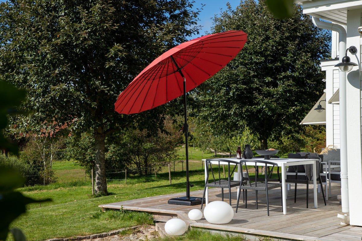 Rivierra Sonnenschirm Rot Ø270 cm – Wetterfester Leichtes Outdoor Garten