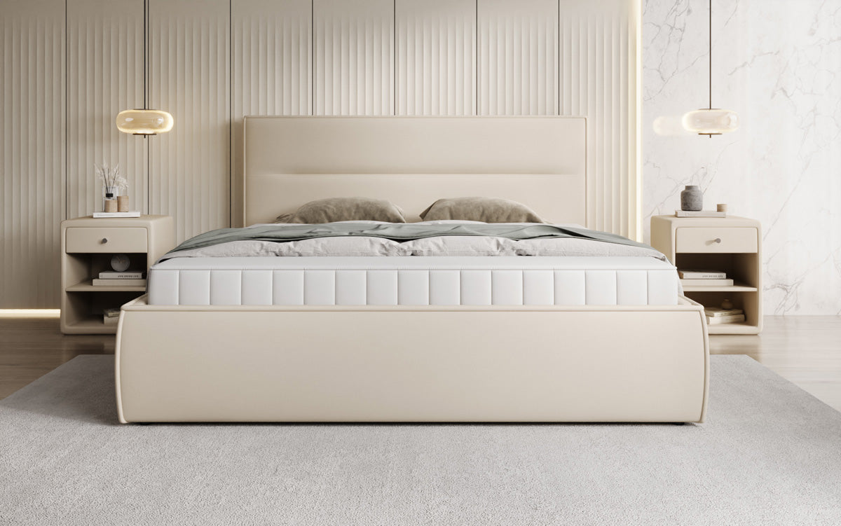 Luxusbetten24 Designer Merry Polsterbett Stoff mit Stauraum