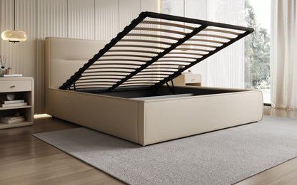Luxusbetten24 Designer Merry Polsterbett Stoff mit Stauraum