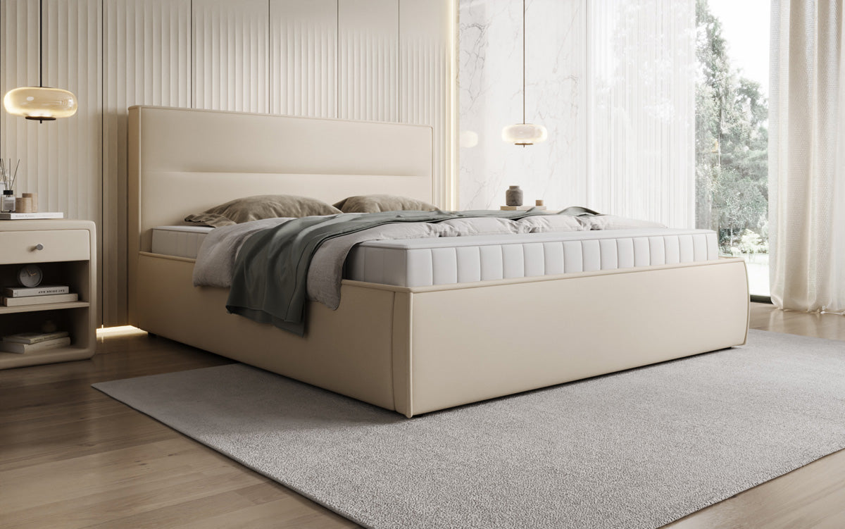 Luxusbetten24 Designer Merry Polsterbett Stoff mit Stauraum