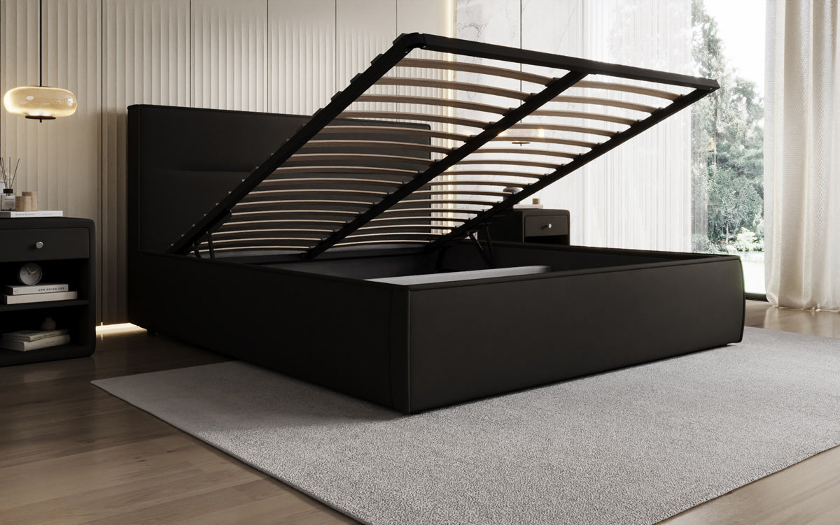 Luxusbetten24 Designer Merry Polsterbett Stoff mit Stauraum