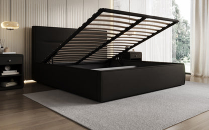 Luxusbetten24 Designer Merry Polsterbett Stoff mit Stauraum
