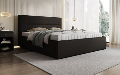 Luxusbetten24 Designer Merry Polsterbett Stoff mit Stauraum
