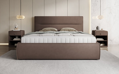 Luxusbetten24 Designer Merry Polsterbett Stoff mit Stauraum