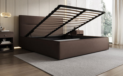 Luxusbetten24 Designer Merry Polsterbett Stoff mit Stauraum
