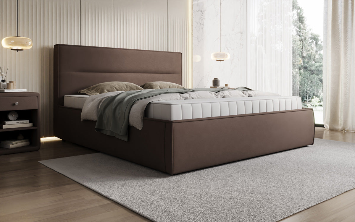 Luxusbetten24 Designer Merry Polsterbett Stoff mit Stauraum