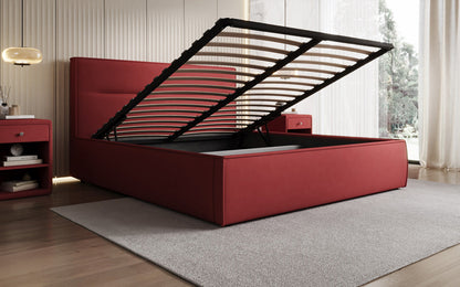 Luxusbetten24 Designer Merry Polsterbett Stoff mit Stauraum