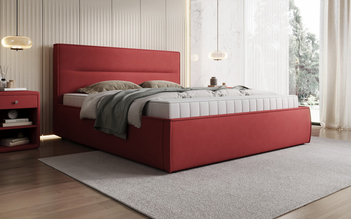 Luxusbetten24 Designer Merry Polsterbett Stoff mit Stauraum