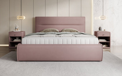 Luxusbetten24 Designer Merry Polsterbett Stoff mit Stauraum