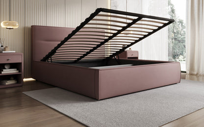 Luxusbetten24 Designer Merry Polsterbett Stoff mit Stauraum