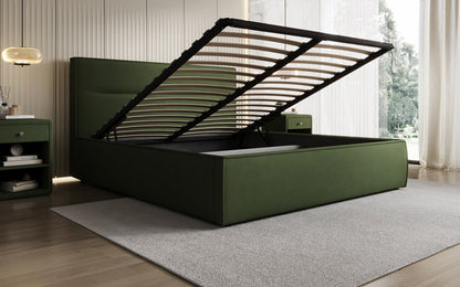 Luxusbetten24 Designer Merry Polsterbett Stoff mit Stauraum