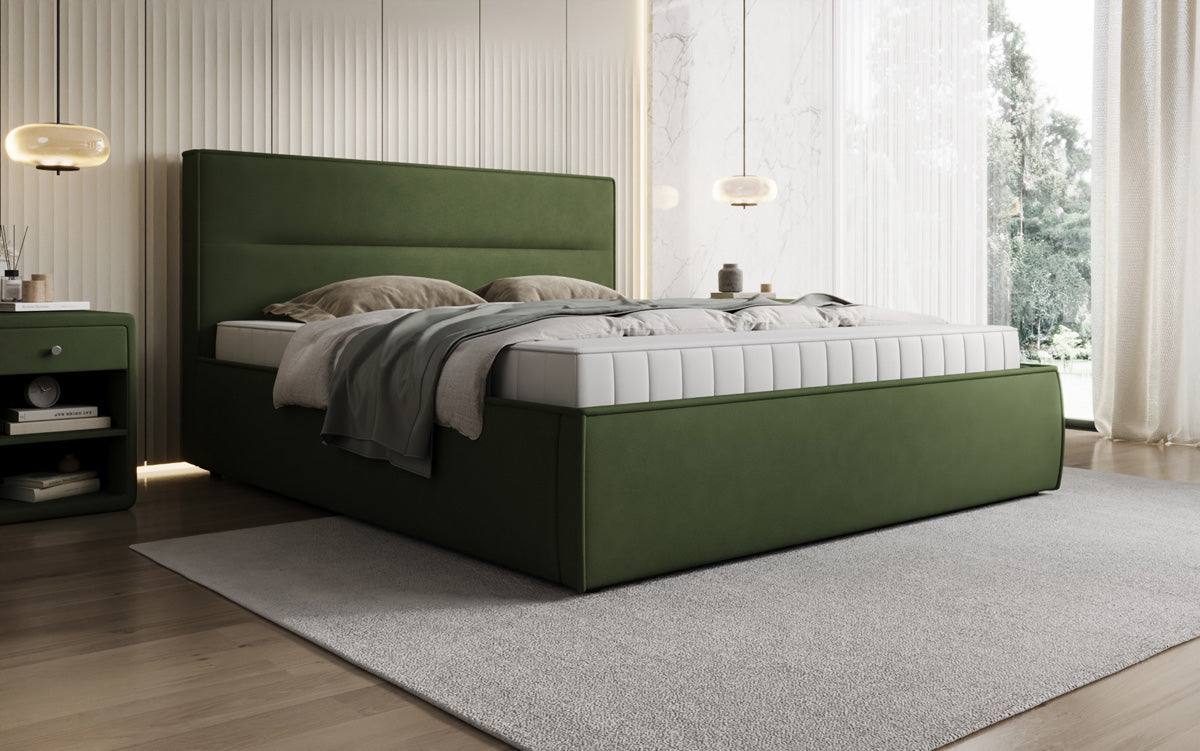 Luxusbetten24 Designer Merry Polsterbett Stoff mit Stauraum