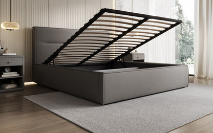 Luxusbetten24 Designer Merry Polsterbett Stoff mit Stauraum