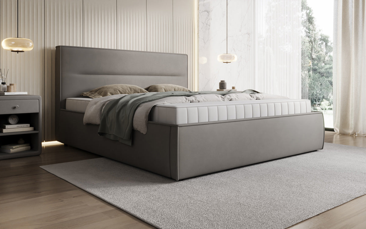 Luxusbetten24 Designer Merry Polsterbett Stoff mit Stauraum