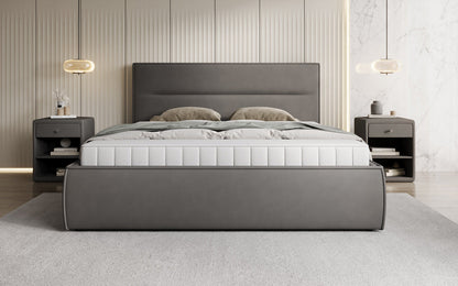 Luxusbetten24 Designer Merry Polsterbett Stoff mit Stauraum