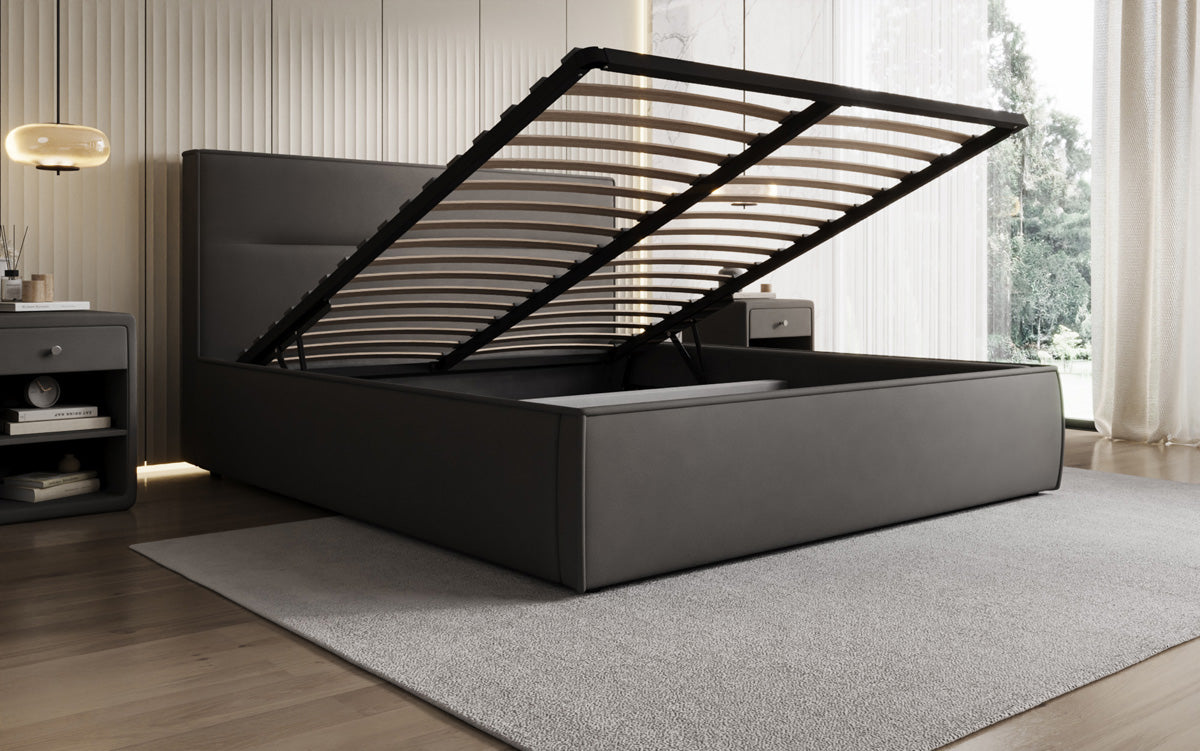 Luxusbetten24 Designer Merry Polsterbett Stoff mit Stauraum