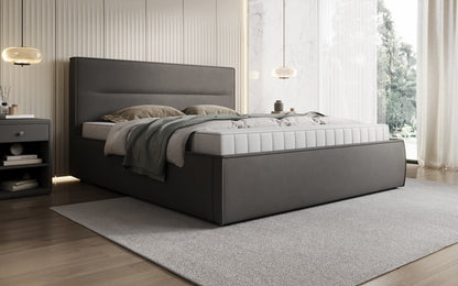 Luxusbetten24 Designer Merry Polsterbett Stoff mit Stauraum