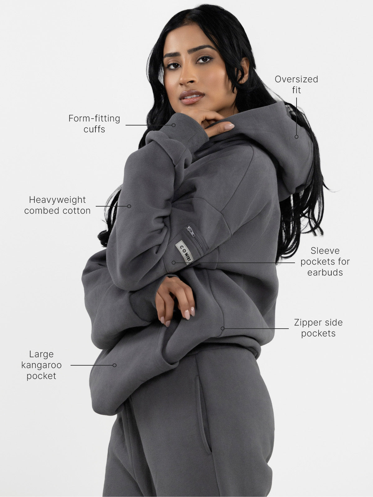 Comfrt Travel Essentials Kapuzenpullover – Superweiche Baumwollmischung, Mehrere Farben