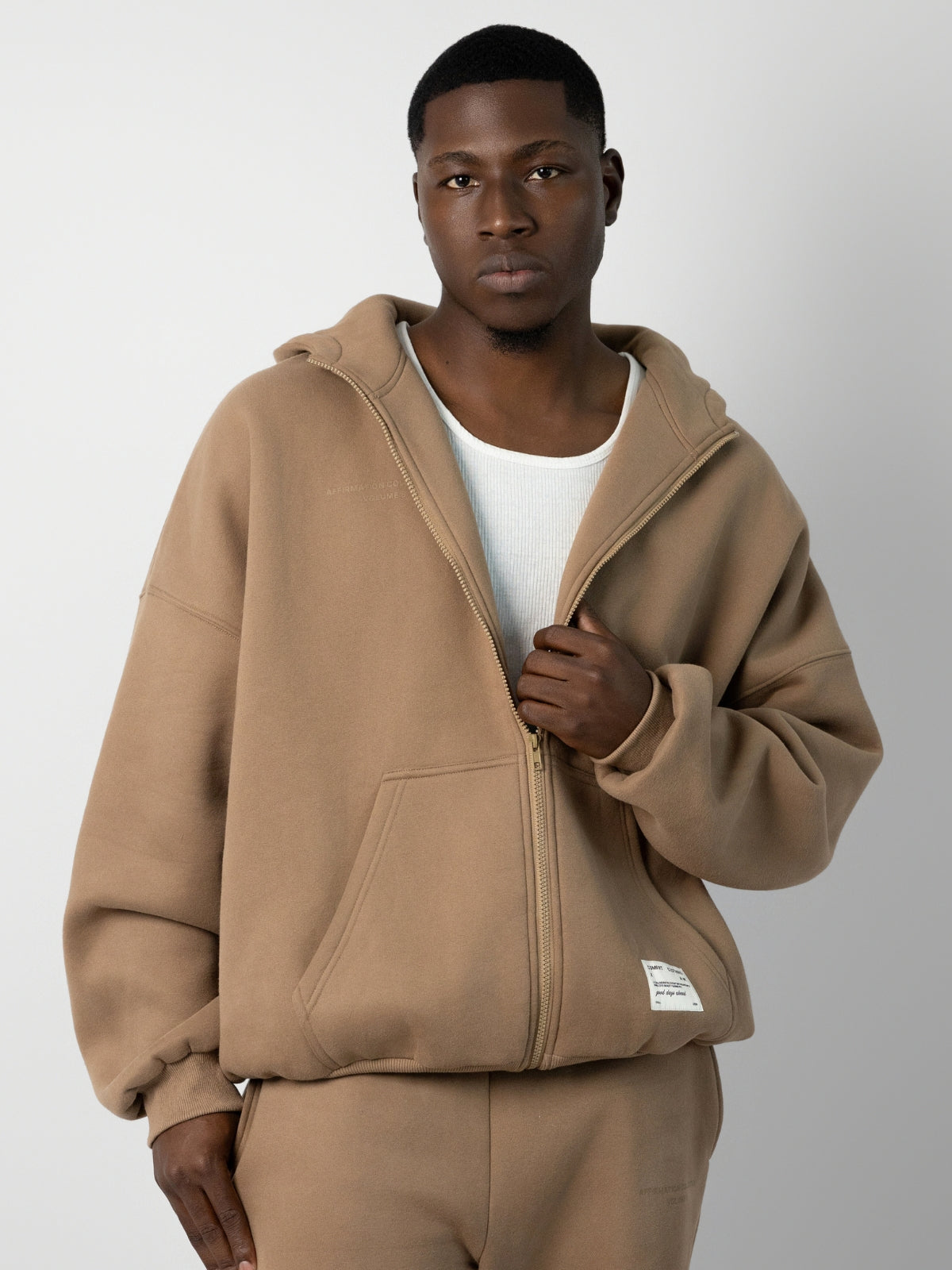 Comfrt Affirmation Zip Hoodie Oversized Super Soft Cotton Maroon