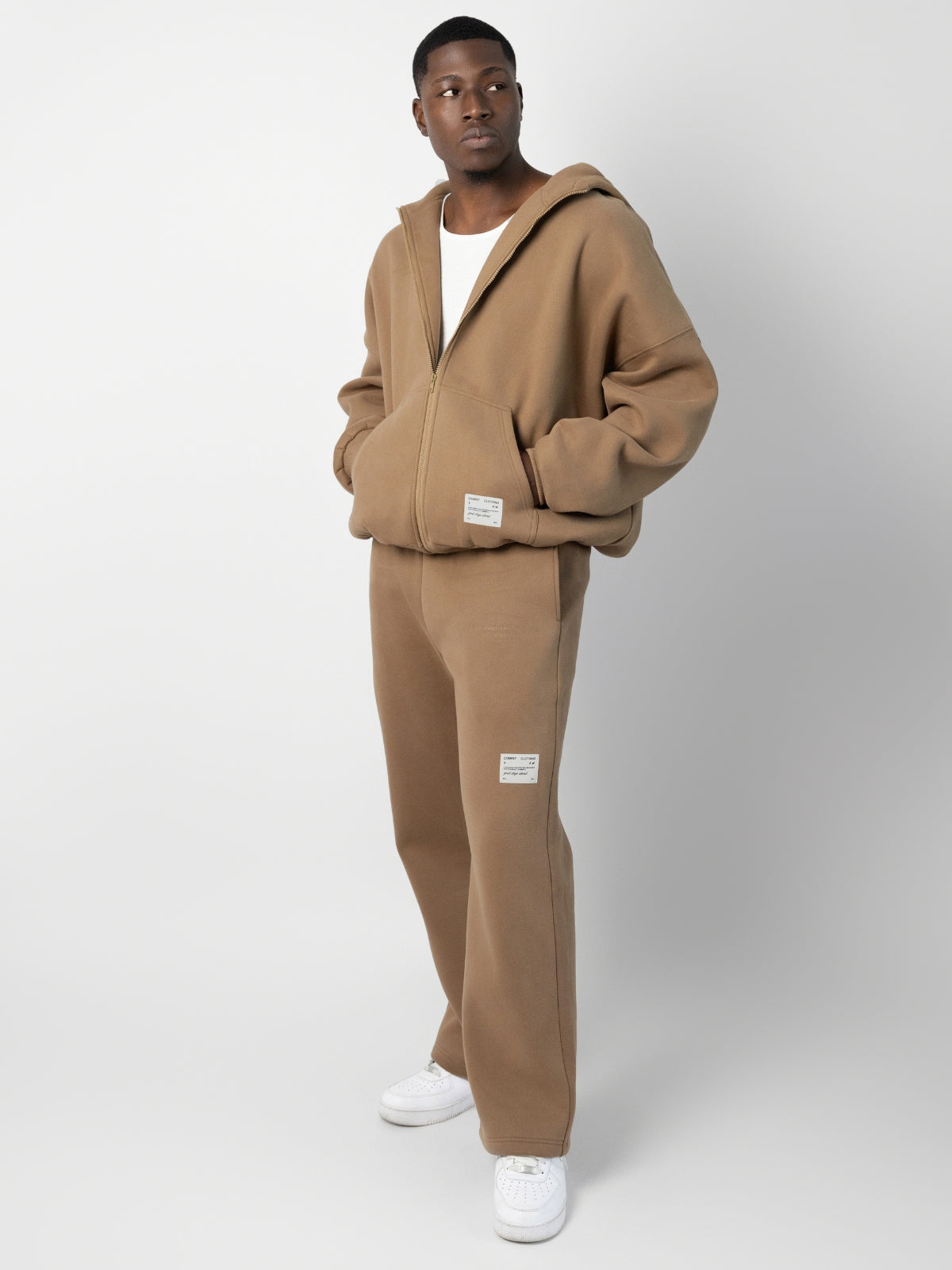 Comfrt Affirmation Zip Hoodie Oversized Soft Unisex Maroon
