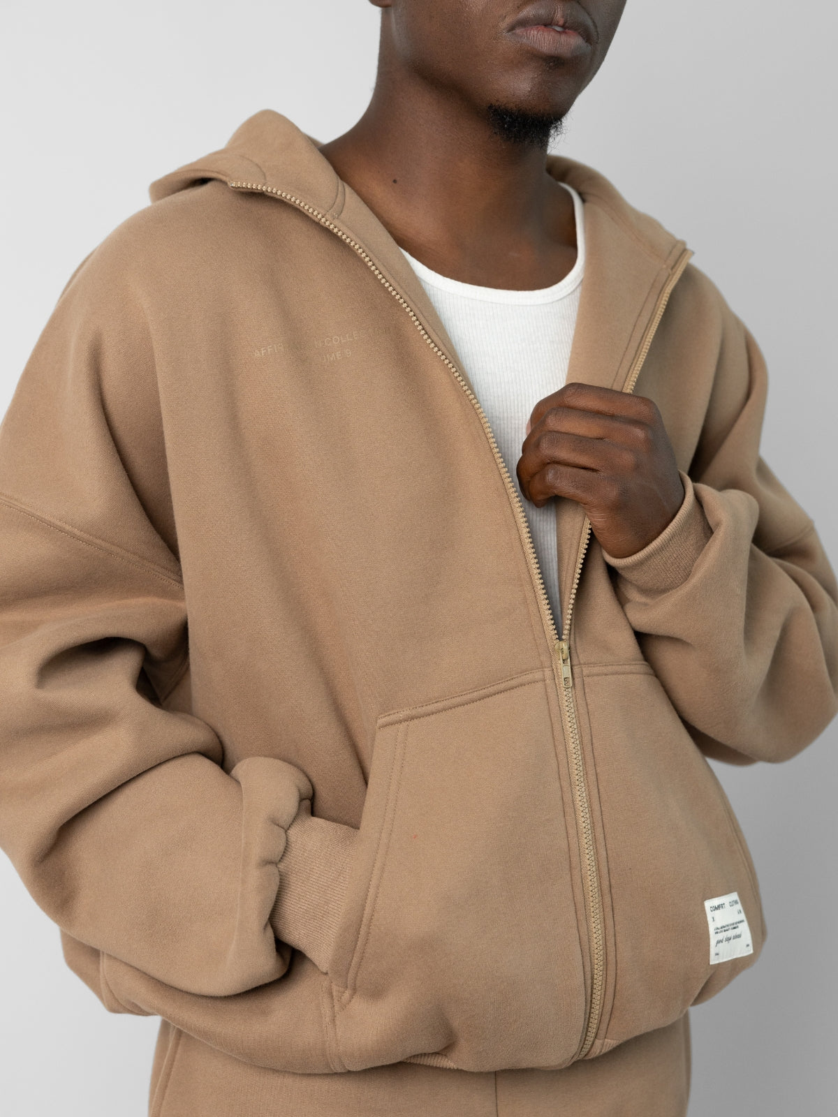 Comfrt Affirmation Zip Hoodie Oversized Super Soft Cotton Maroon