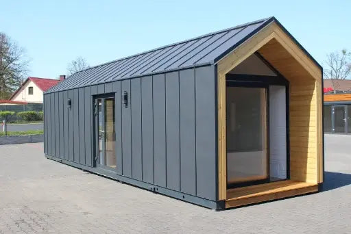 Komplettausgestattetes Tiny House 10,90 x 2,90 m mit Aluminiumtüren