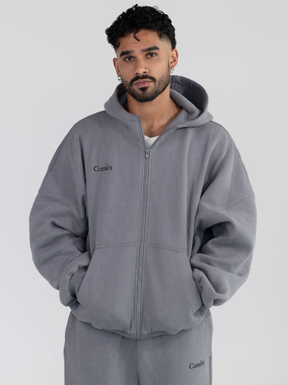 Comfrt Cloud Zip Hoodie Oversized Unisex Cotton Comfort