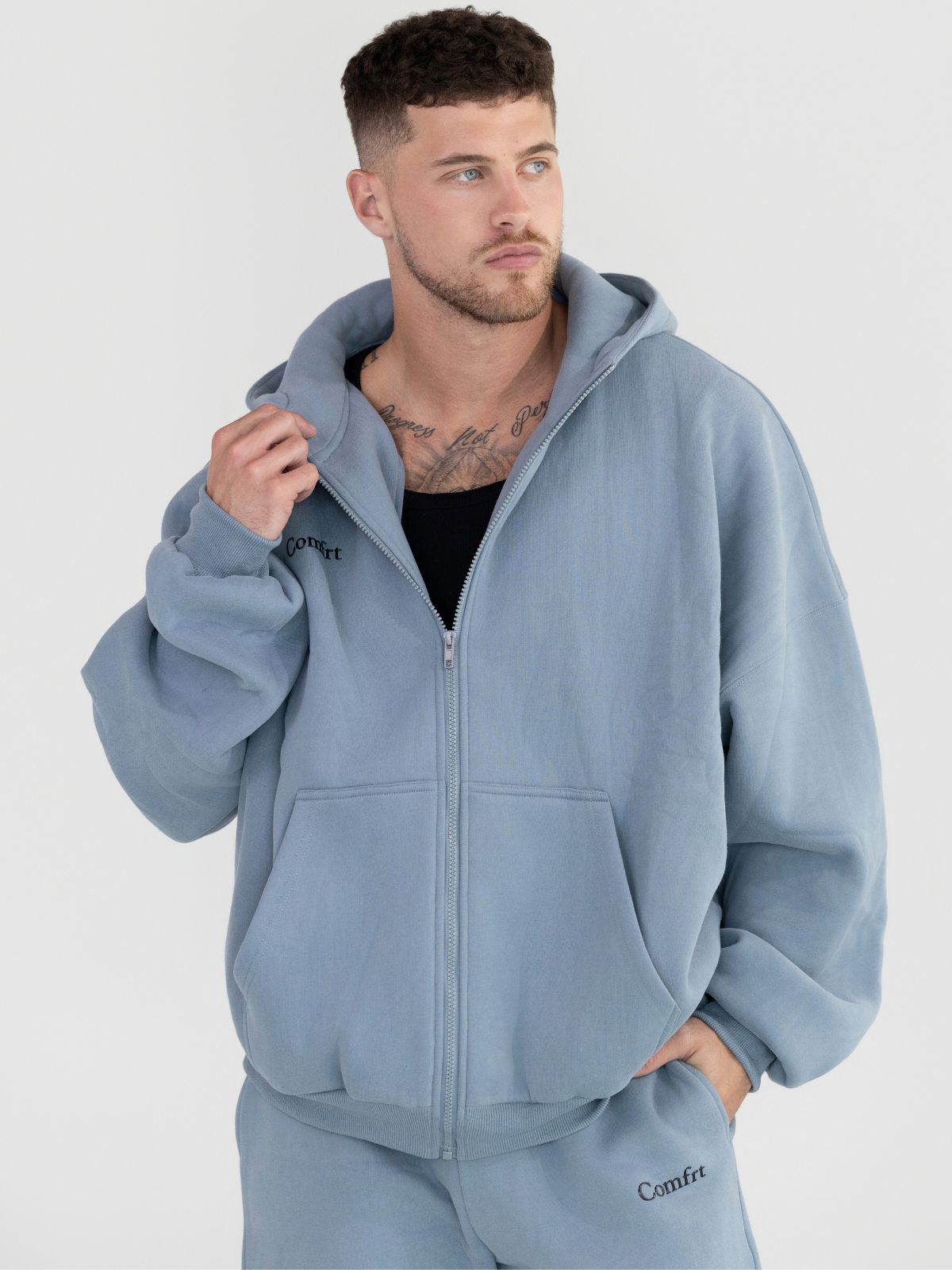 Comfrt Cloud Zip Hoodie Oversized Unisex Cotton Comfort