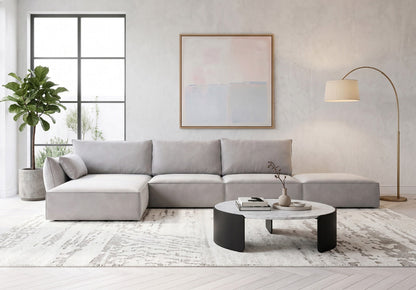 Luxusbetten24 Nuvola L Open Samt Design Sofa Größe L