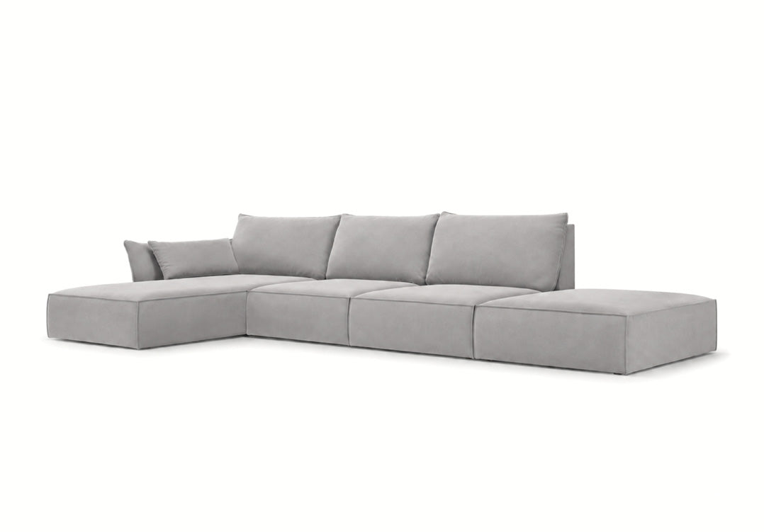 Luxusbetten24 Nuvola L Open Samt Design Sofa Größe L