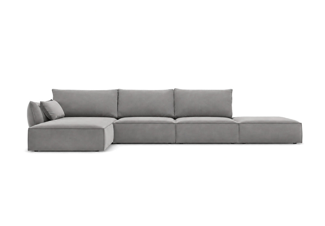 Luxusbetten24 Nuvola L Open Samt Design Sofa Größe L