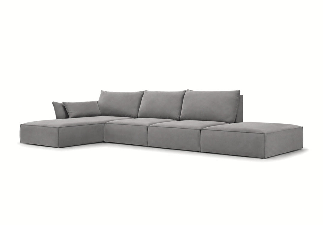 Luxusbetten24 Nuvola L Open Samt Design Sofa Größe L