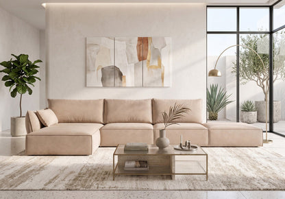 Luxusbetten24 Nuvola L Open Samt Design Sofa Größe L