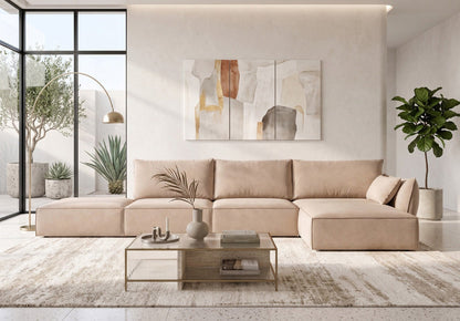 Luxusbetten24 Nuvola L Open Samt Design Sofa Größe L