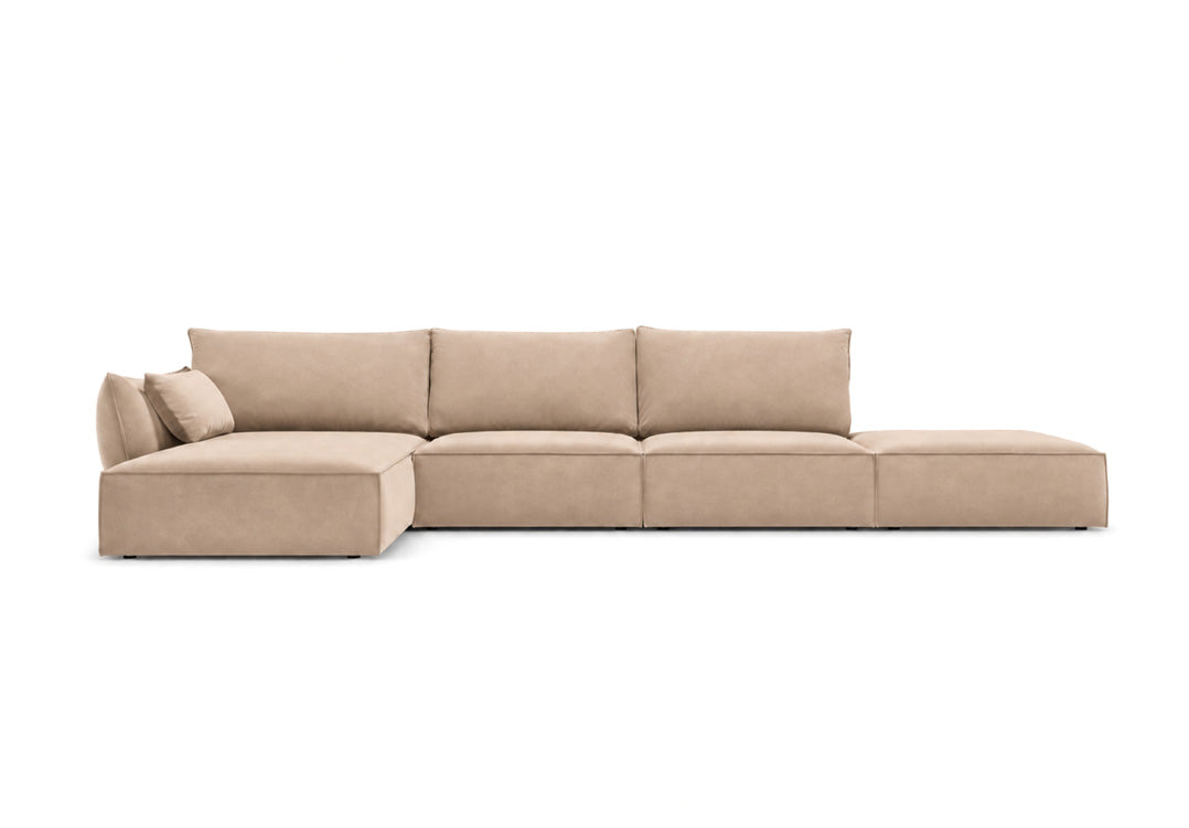 Luxusbetten24 Nuvola L Open Samt Design Sofa Größe L